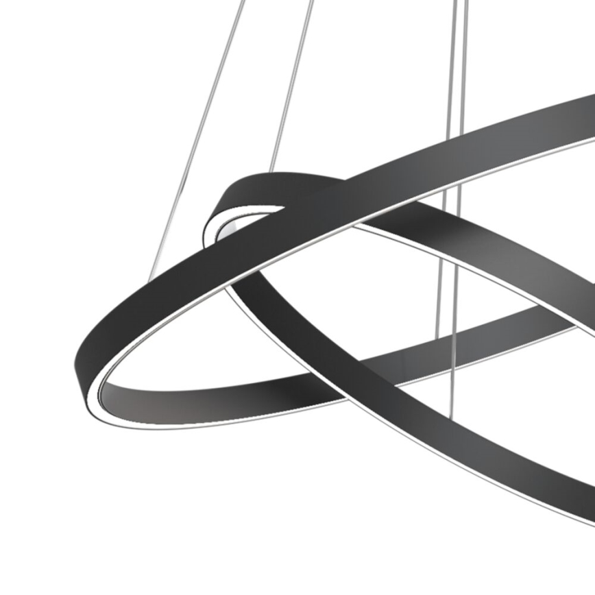 Maytoni MOD058PL-L74B3K - LED luster na sajli RIM LED/88W/230V 3000K prečnik 80 cm crna