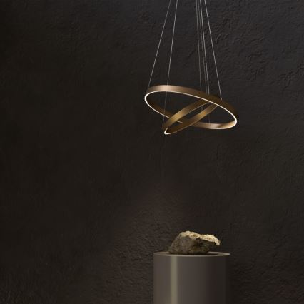 Maytoni MOD058PL-L74BS3K - LED luster na sajli RIM LED/88W/230V 3000K pr. 80 cm zlatna
