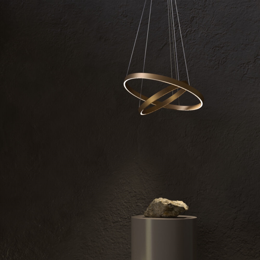Maytoni MOD058PL-L74BS3K - LED luster na sajli RIM LED/88W/230V 3000K pr. 80 cm zlatna