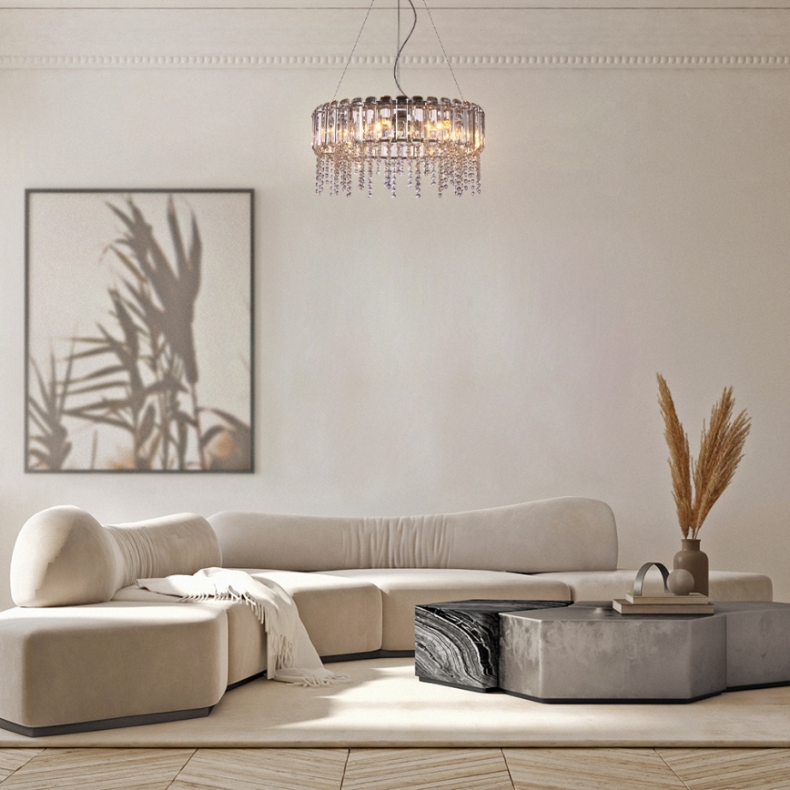 Maytoni MOD097PL-08CH - Luster na sajli HAIL 8xE14/40W/230V pr. 60,5 cm sjajni krom