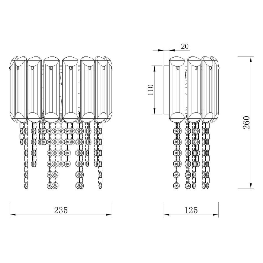 Maytoni MOD097WL-02CH - Zidna lampa HAIL 2xE14/40W/230V sjajni krom