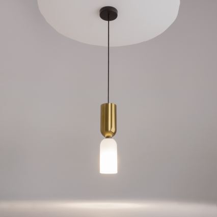 Maytoni MOD177PL-01G - Luster na sajli MEMORY 1xE14/40W/230V zlatna/bela