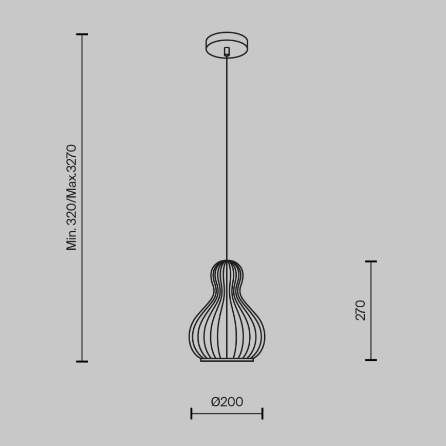 Maytoni MOD192PL-01W - Luster na sajli ROOTS 1xE27/40W/230V pr. 20 cm bež