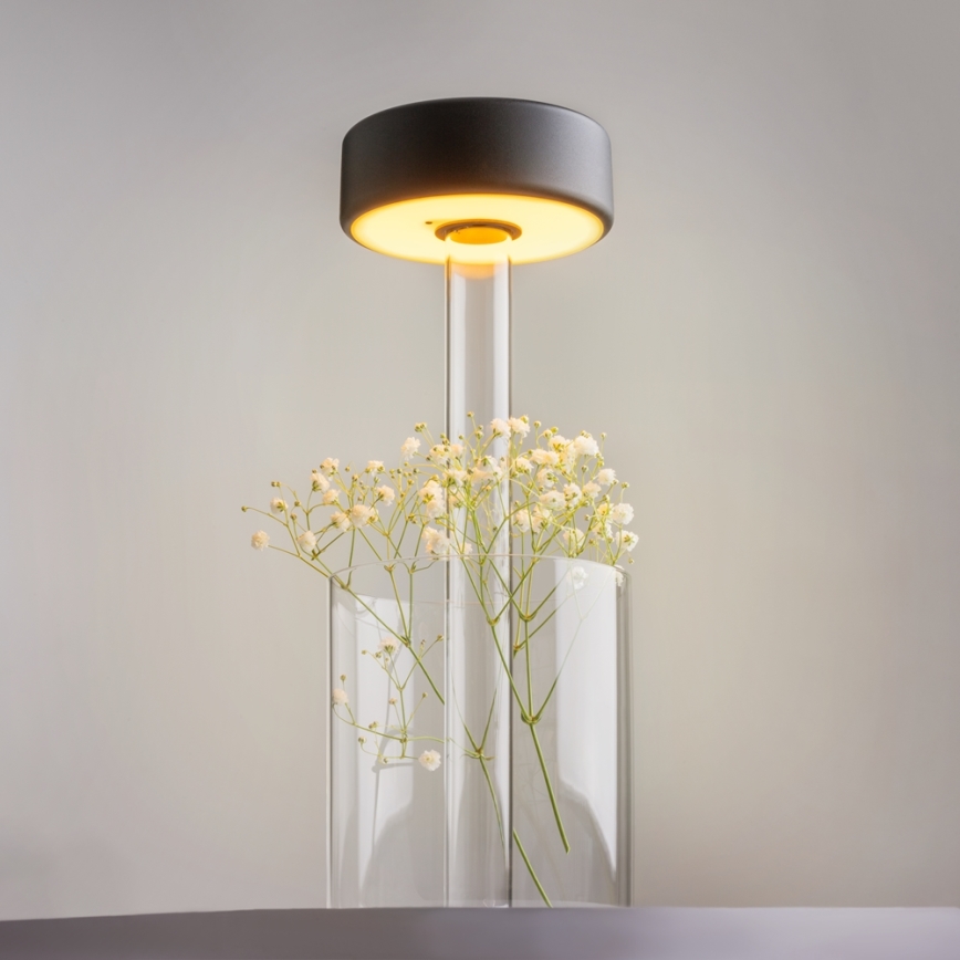 Maytoni MOD229TL-L3B3K1 - LED Prigušiva punjiva prenosna stona lampa LED/3W/5V 2200-4000K crno/prozirna
