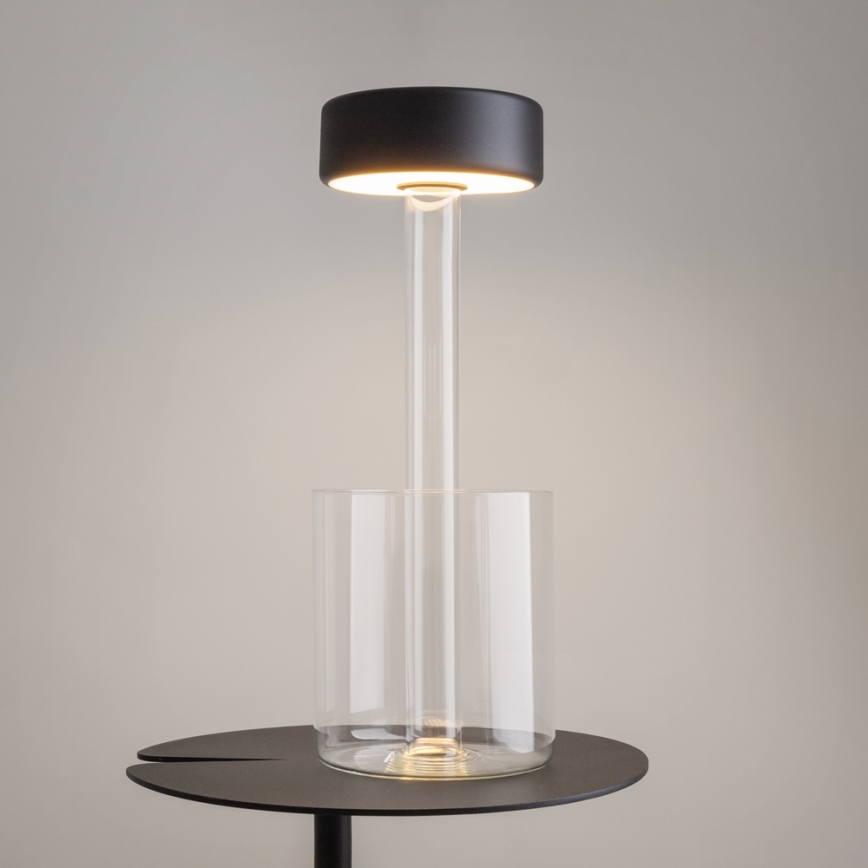 Maytoni MOD229TL-L3B3K1 - LED Prigušiva punjiva prenosna stona lampa LED/3W/5V 2200-4000K crno/prozirna