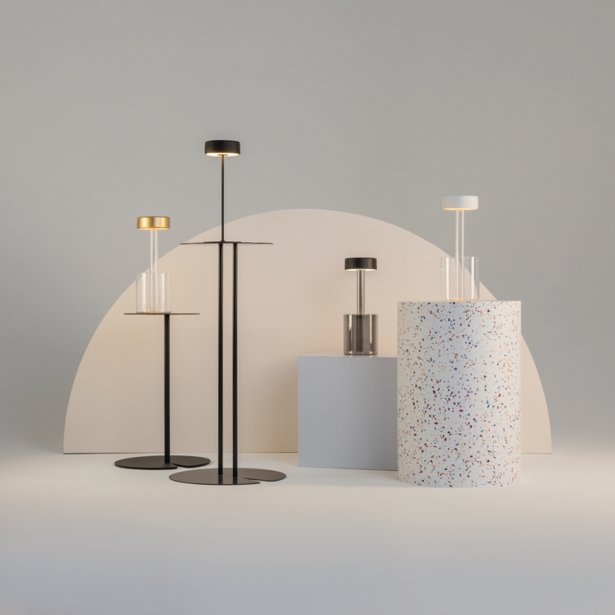 Maytoni MOD229TL-L3B3K3 - LED Prigušiva punjiva prenosna stona lampa LED/3W/5V 2200-4000K crno/sivo