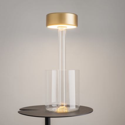 Maytoni MOD229TL-L3G3K1 - LED Prigušiva punjiva prenosna stona lampa LED/3W/5V 2200-4000K zlatna/prozirna