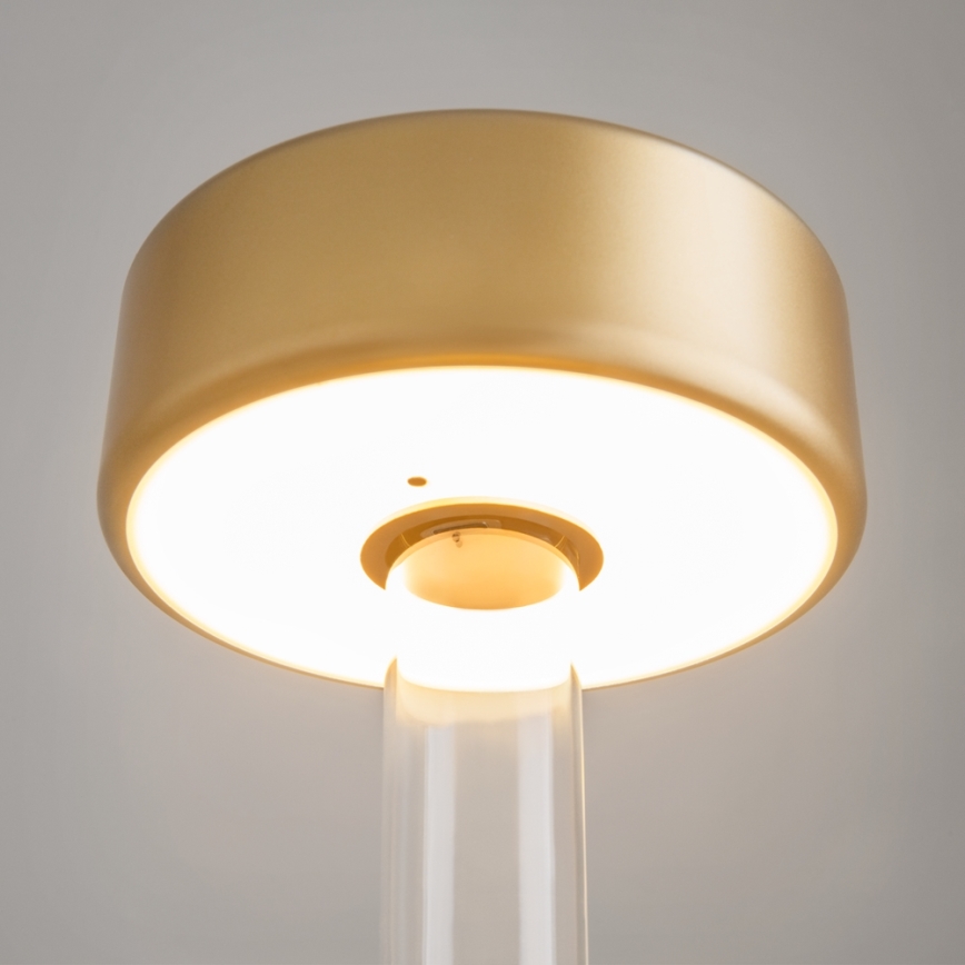 Maytoni MOD229TL-L3G3K1 - LED Prigušiva punjiva prenosna stona lampa LED/3W/5V 2200-4000K zlatna/prozirna