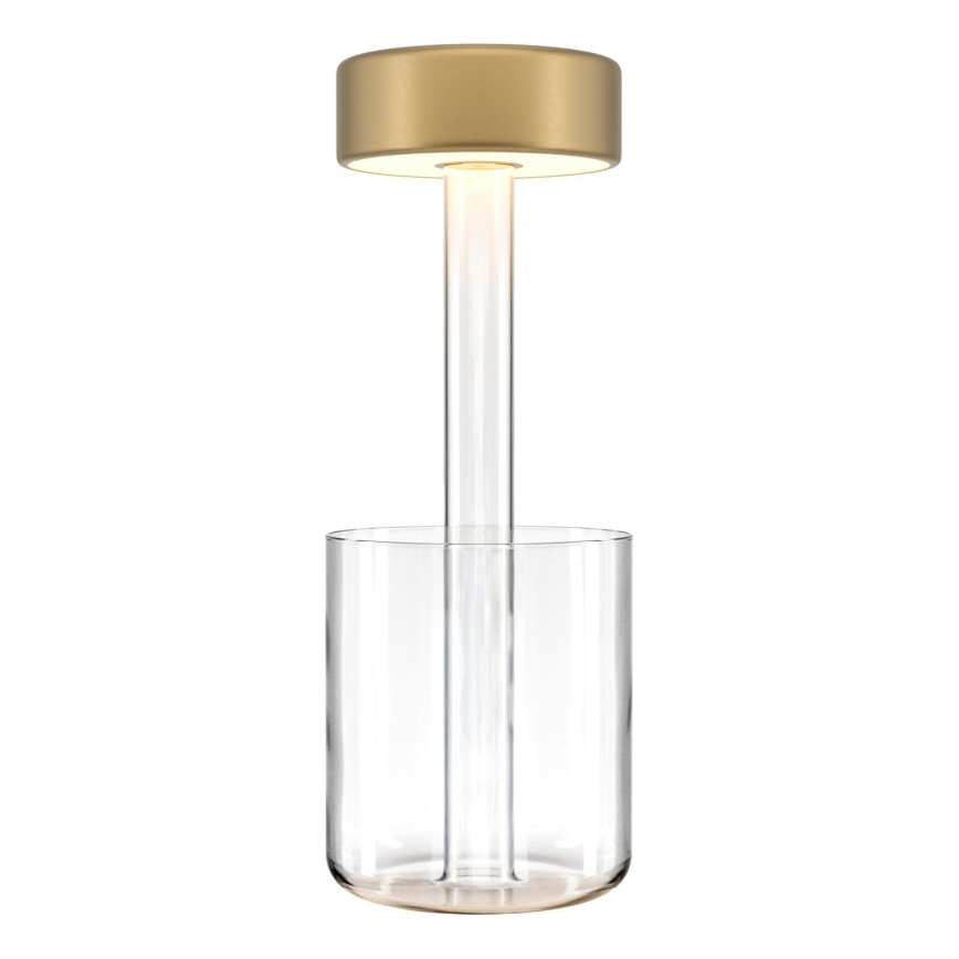 Maytoni MOD229TL-L3G3K1 - LED Prigušiva punjiva prenosna stona lampa LED/3W/5V 2200-4000K zlatna/prozirna