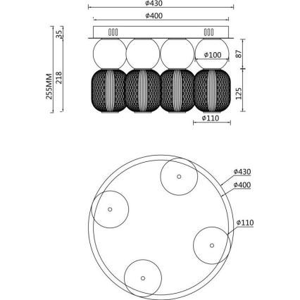 Maytoni MOD273CL-L60CH3K - LED Plafonjera DROP 4xLED/15W/230V pr. 43 cm sjajni krom
