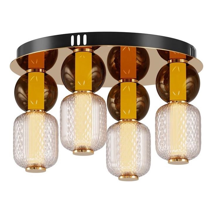 Maytoni MOD273CL-L60G3K - LED Plafonjera DROP 4xLED/15W/230V pr. 43 cm zlatna