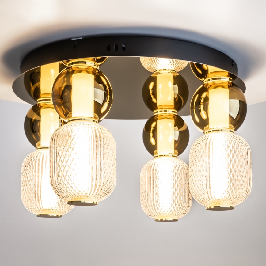 Maytoni MOD273CL-L60G3K - LED Plafonjera DROP 4xLED/15W/230V pr. 43 cm zlatna
