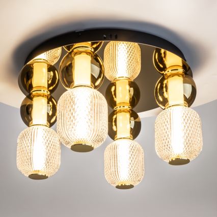 Maytoni MOD273CL-L60G3K - LED Plafonjera DROP 4xLED/15W/230V pr. 43 cm zlatna