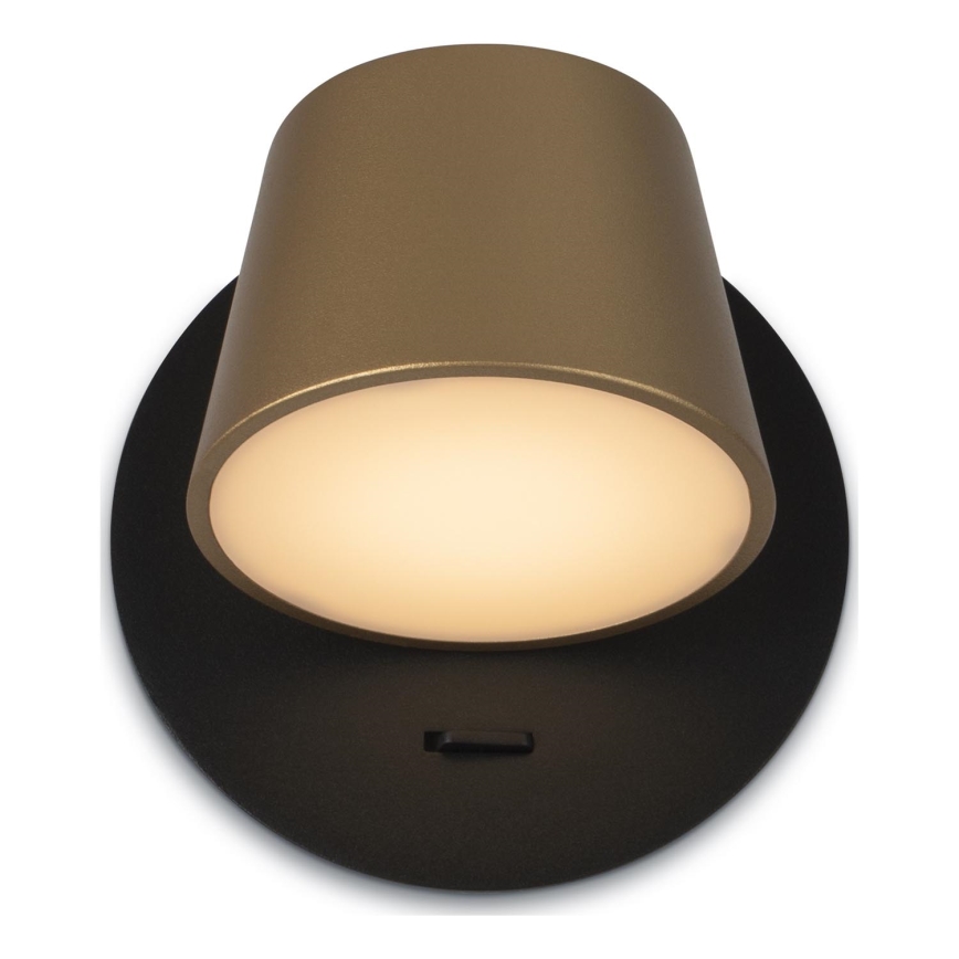 Maytoni MOD421WL-L6BBS3K - LED Zidna lampa PIXEL 7W/230V 3000K zlatna/crno