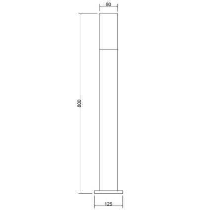 Maytoni O418FL-01GR1 - Spoljašnja lampa WILLIS 1xE27/60W/230V 80 cm IP54 antracit