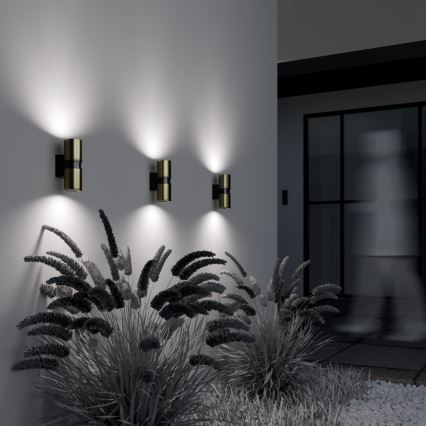 Maytoni O582WL-02BS - Spoljašnja zidna lampa BOWERY 2xGU10/50W/230V IP54 mesing
