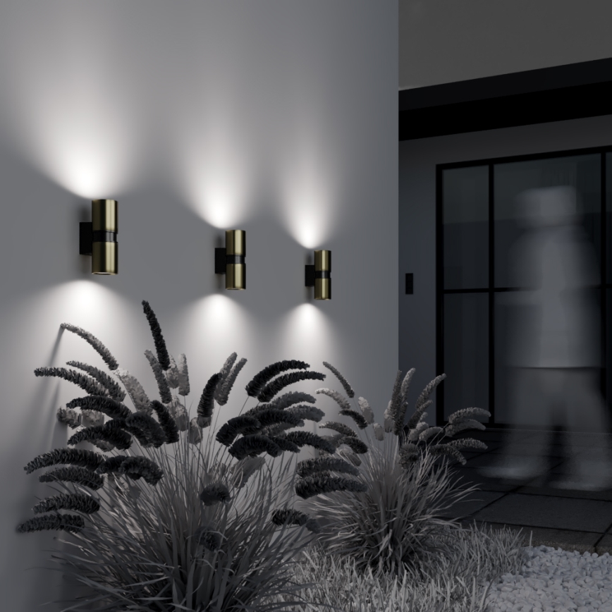 Maytoni O582WL-02BS - Spoljašnja zidna lampa BOWERY 2xGU10/50W/230V IP54 mesing
