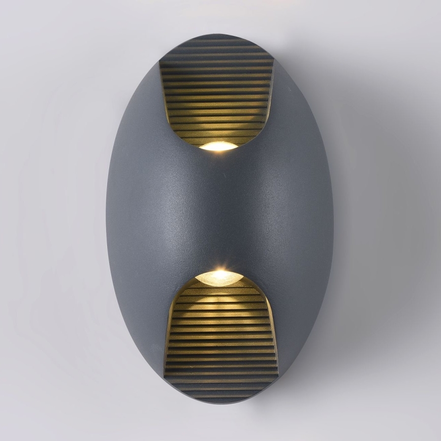 Maytoni O594WL-L6GR - LED Spoljna zidna lampa TIMES SQUARE LED/6W/230V IP65 antracit