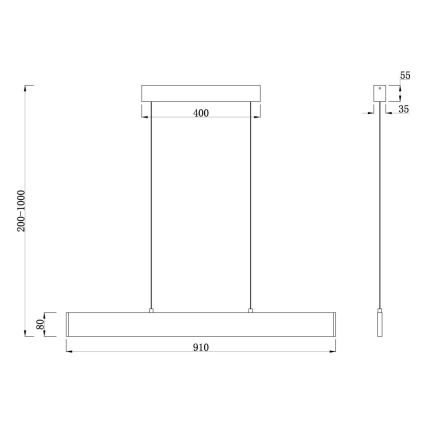 Maytoni P010PL-L23G3K - LED luster na sajli STEP LED/23W/230V 3000K 91 cm zlatna