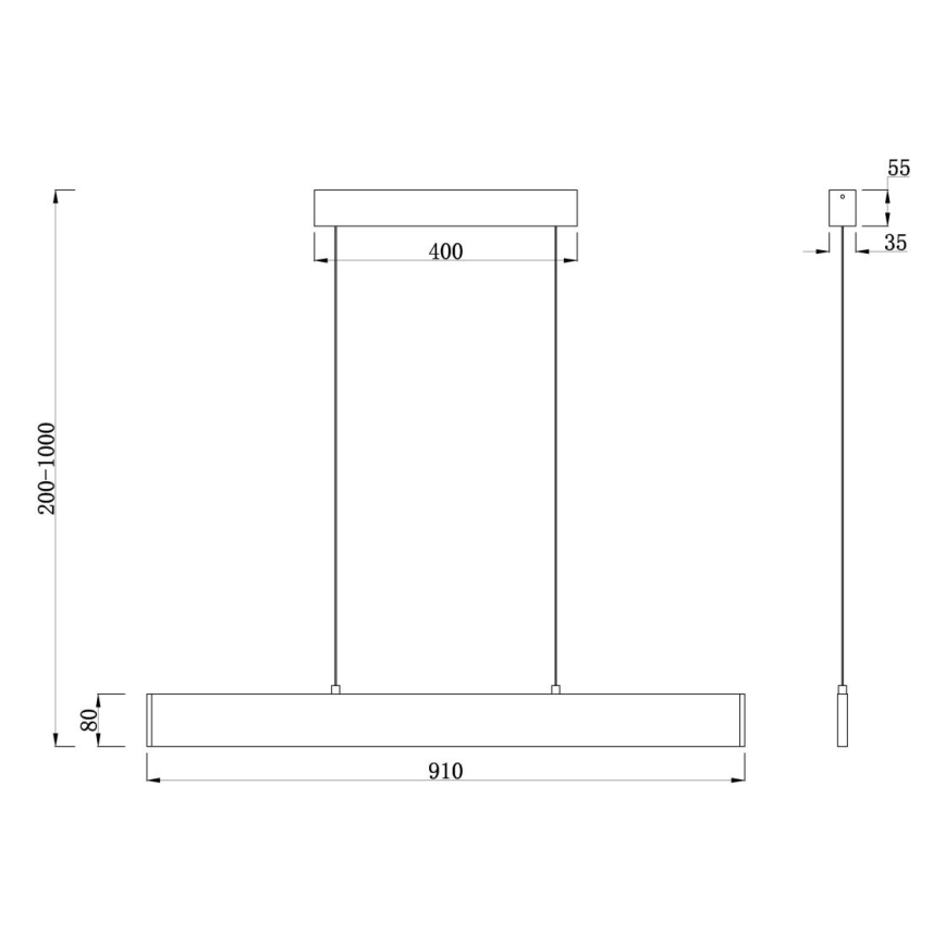 Maytoni P010PL-L23G3K - LED luster na sajli STEP LED/23W/230V 3000K 91 cm zlatna