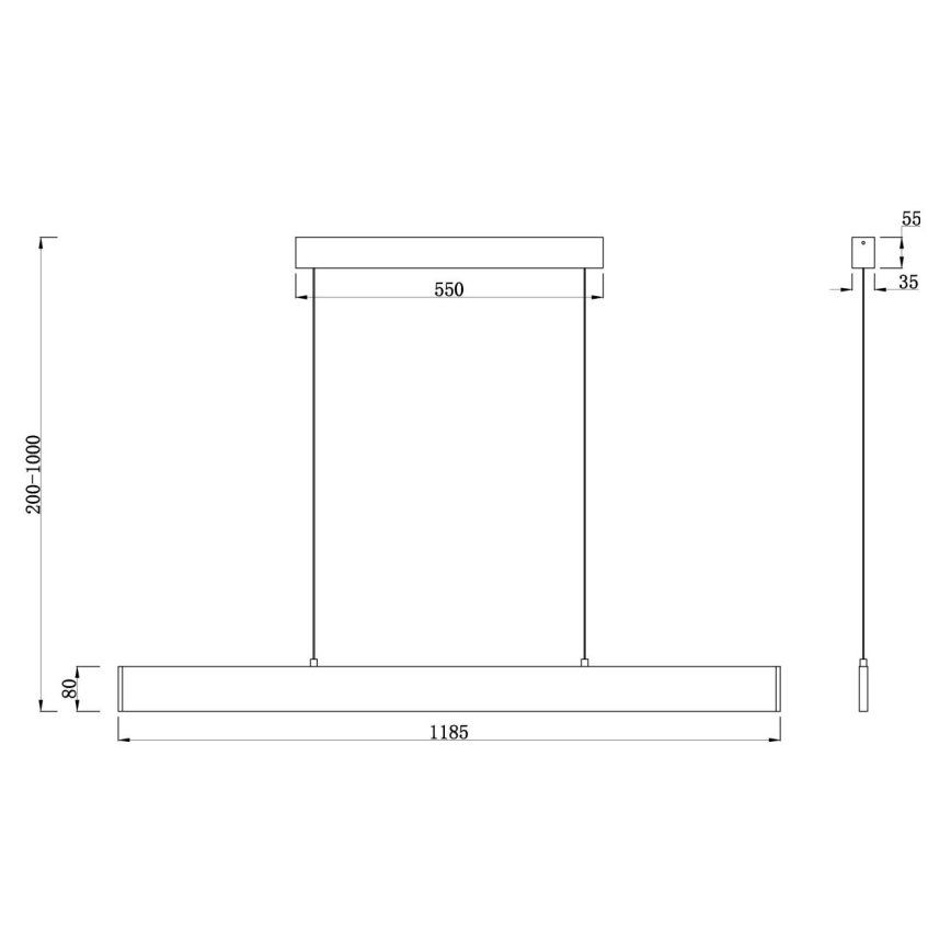 Maytoni P010PL-L30W4K - LED luster na sajli STEP LED/30W/230V 4000K 118,5 cm bela