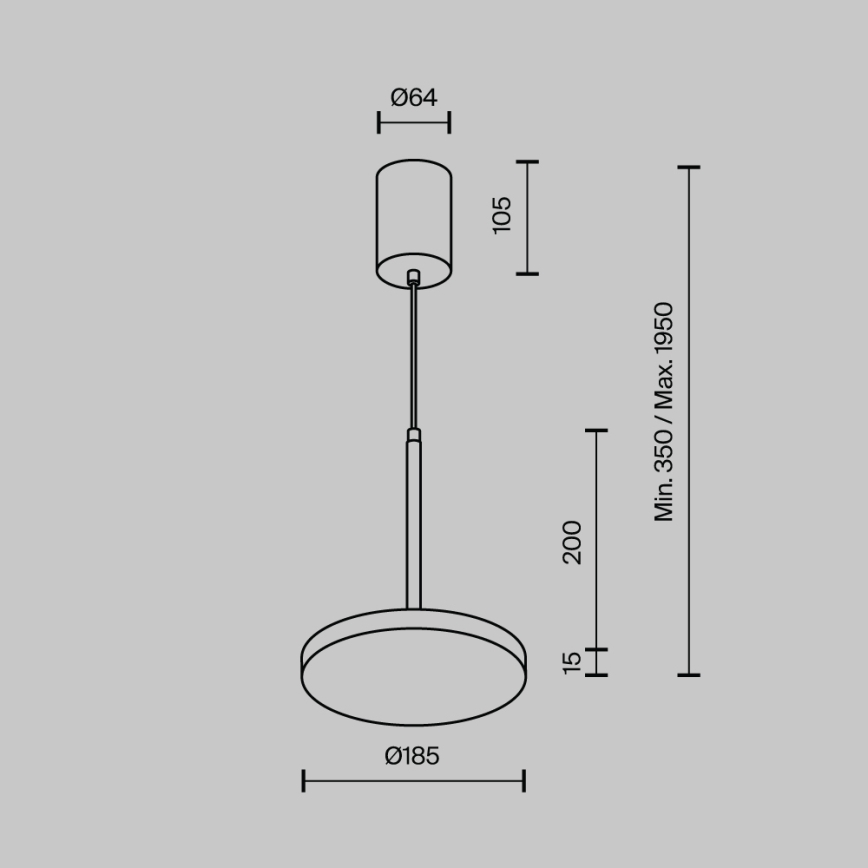 Maytoni P076PL-L12W3K-B - LED luster na sajli PLATO LED/12W/230V 3000K crno