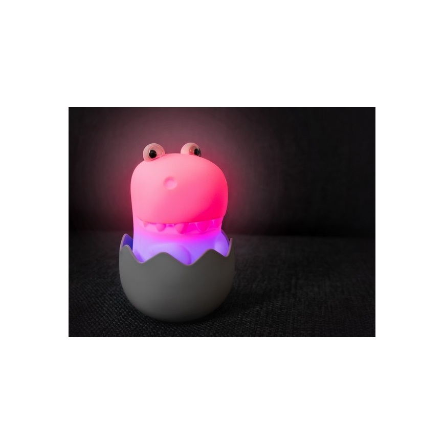 MegaLight - LED RGB Prigušiva punjiva dečija dodirna lampa DIGGY DINO LED/5V