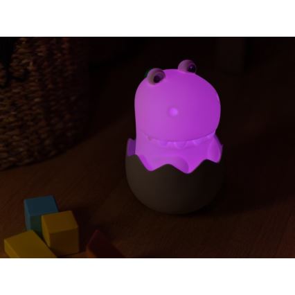 MegaLight - LED RGB Prigušiva punjiva dečija dodirna lampa DIGGY DINO LED/5V
