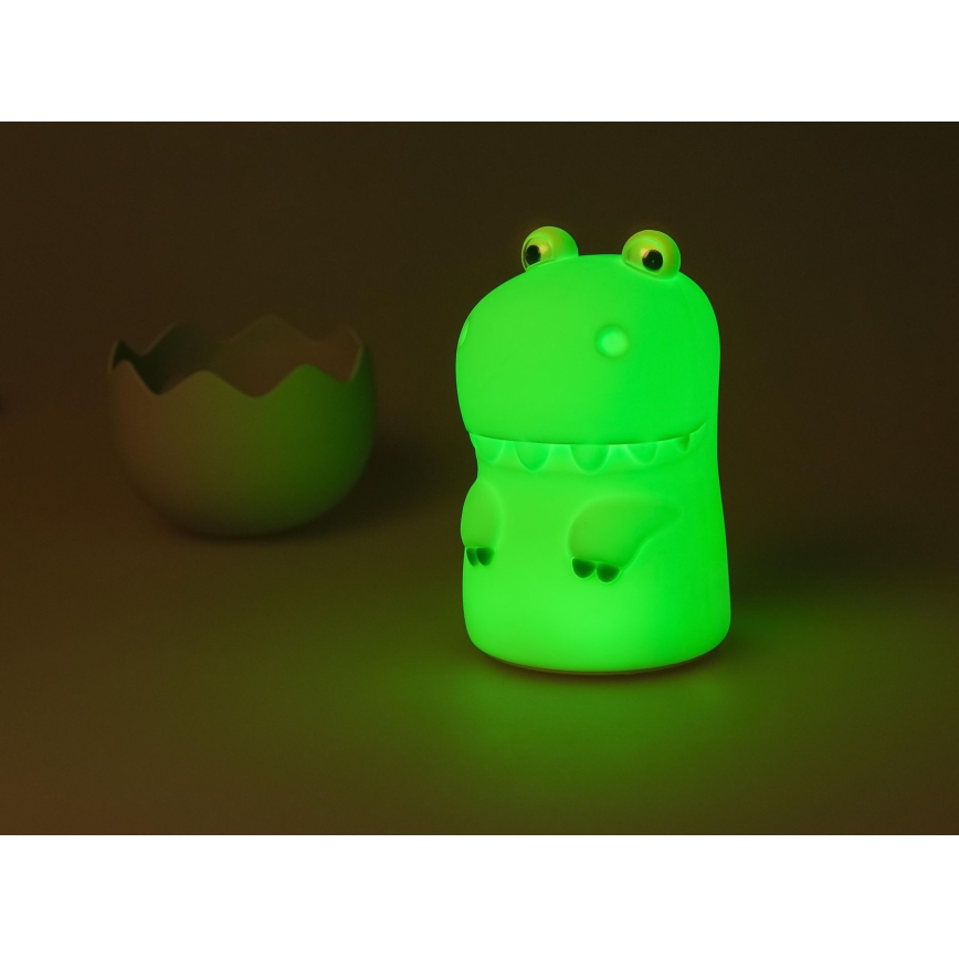 MegaLight - LED RGB Prigušiva punjiva dečija dodirna lampa DIGGY DINO LED/5V