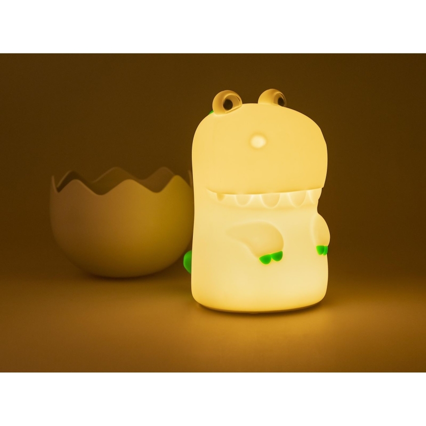 MegaLight - LED RGB Prigušiva punjiva dečija dodirna lampa DIGGY DINO LED/5V