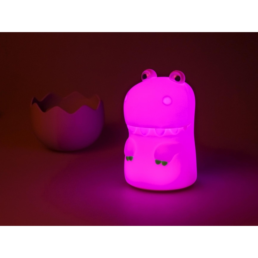 MegaLight - LED RGB Prigušiva punjiva dečija dodirna lampa DIGGY DINO LED/5V