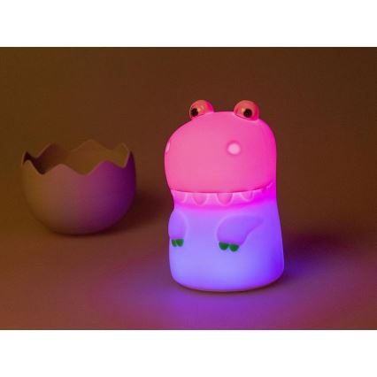 MegaLight - LED RGB Prigušiva punjiva dečija dodirna lampa DIGGY DINO LED/5V