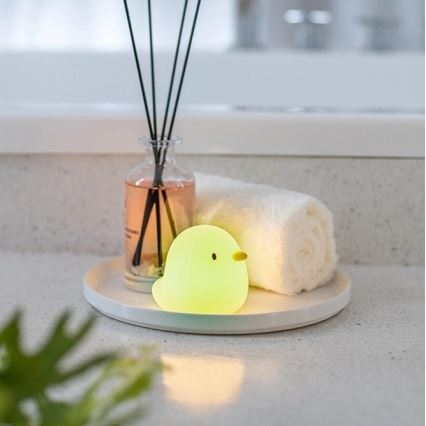 MegaLight - LED RGB Punjiva dečija dodirna lampa za kadu SWIMMY DUCK LED/5V IP67