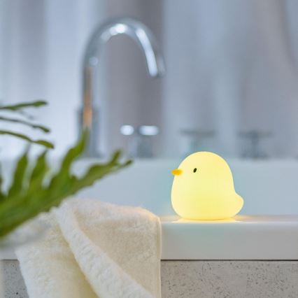 MegaLight - LED RGB Punjiva dečija dodirna lampa za kadu SWIMMY DUCK LED/5V IP67