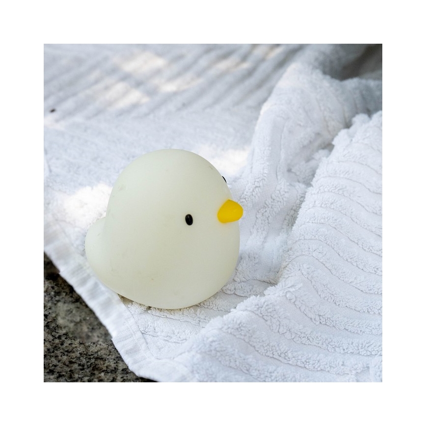 MegaLight - LED RGB Punjiva dečija dodirna lampa za kadu SWIMMY DUCK LED/5V IP67