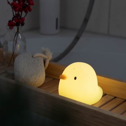 MegaLight - LED RGB Punjiva dečija dodirna lampa za kadu SWIMMY DUCK LED/5V IP67