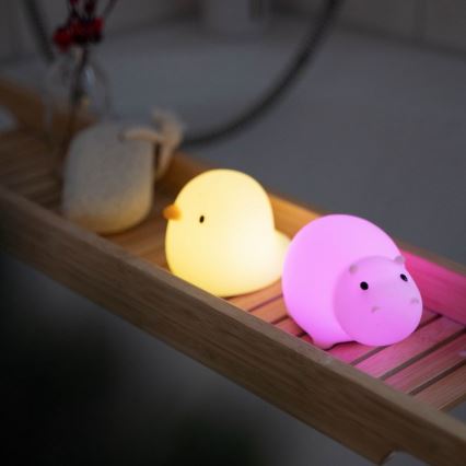 MegaLight - LED RGB Punjiva dečija dodirna lampa za kadu SWIMMY DUCK LED/5V IP67
