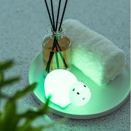 MegaLight - LED RGB Punjiva dečija dodirna lampa za kadu SWIMMY HIPPO LED/5V IP67