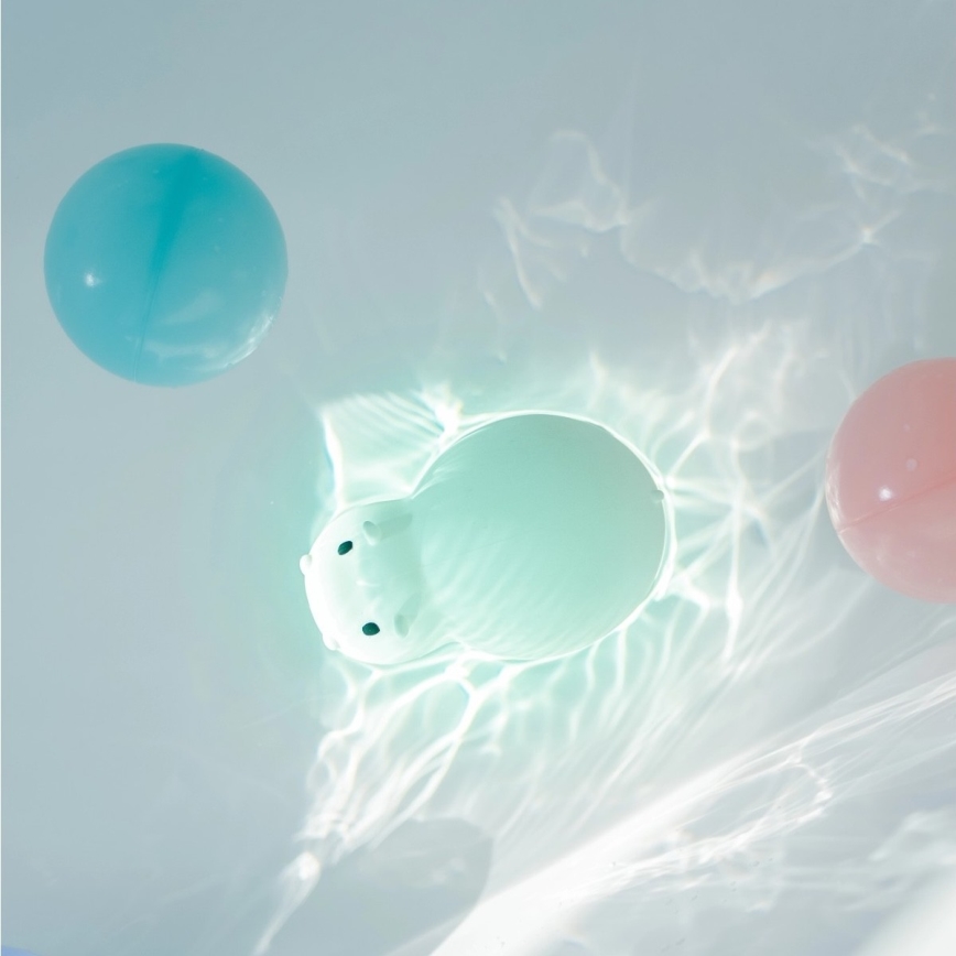 MegaLight - LED RGB Punjiva dečija dodirna lampa za kadu SWIMMY HIPPO LED/5V IP67