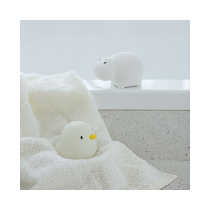 MegaLight - LED RGB Punjiva dečija dodirna lampa za kadu SWIMMY HIPPO LED/5V IP67