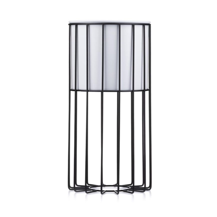 Metalna posuda za cveće LOFT 42x20 cm crno/bela