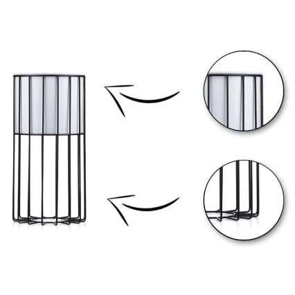 Metalna posuda za cveće LOFT 42x20 cm crno/bela