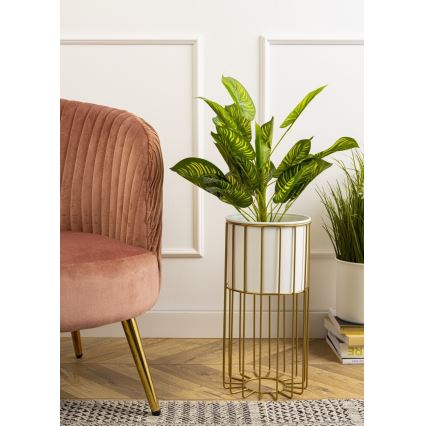 Metalna posuda za cveće LOFT 42x20 cm zlatna/bela