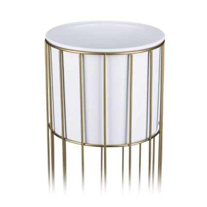 Metalna posuda za cveće LOFT 42x20 cm zlatna/bela