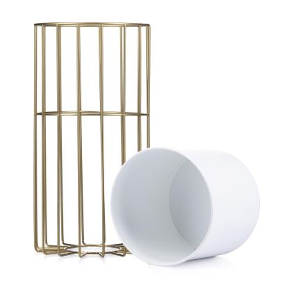 Metalna posuda za cveće LOFT 42x20 cm zlatna/bela