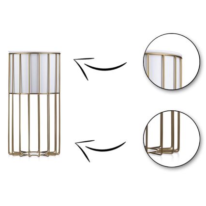 Metalna posuda za cveće LOFT 42x20 cm zlatna/bela