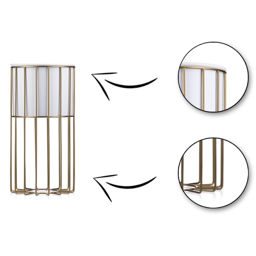 Metalna posuda za cveće LOFT 42x20 cm zlatna/bela