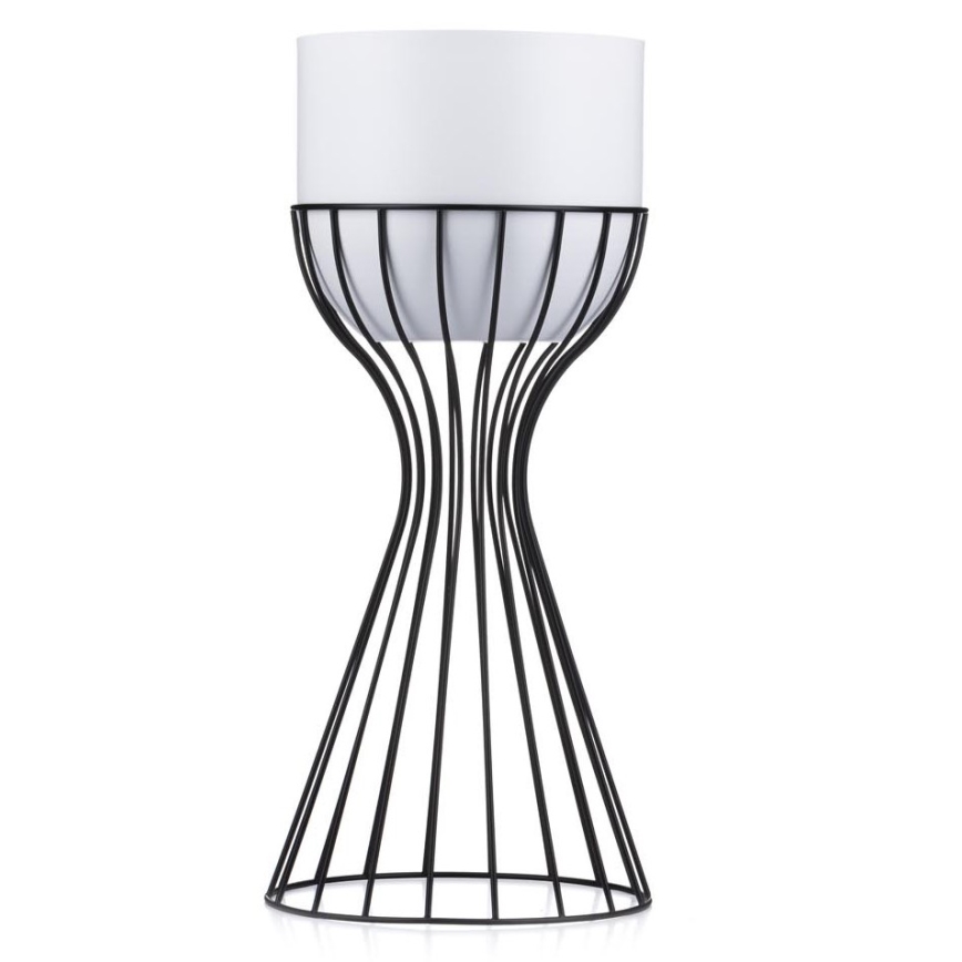 Metalna posuda za cveće LOFT 46x20 cm crno/bela