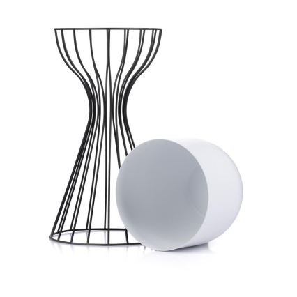 Metalna posuda za cveće LOFT 46x20 cm crno/bela