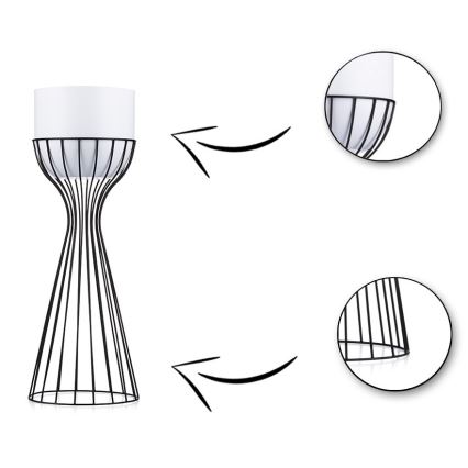 Metalna posuda za cveće LOFT 46x20 cm crno/bela